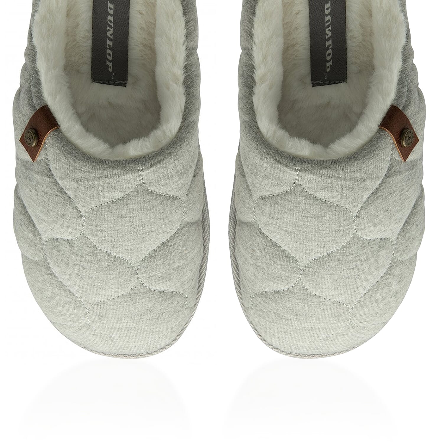 Dunlop Luxurious Uma Fleece Lined Mule Slippers (Size 6) - Grey