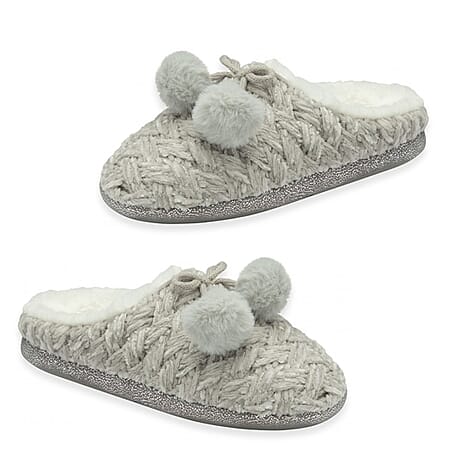 Dunlop Grace Mule Slippers (Size 6) - Grey