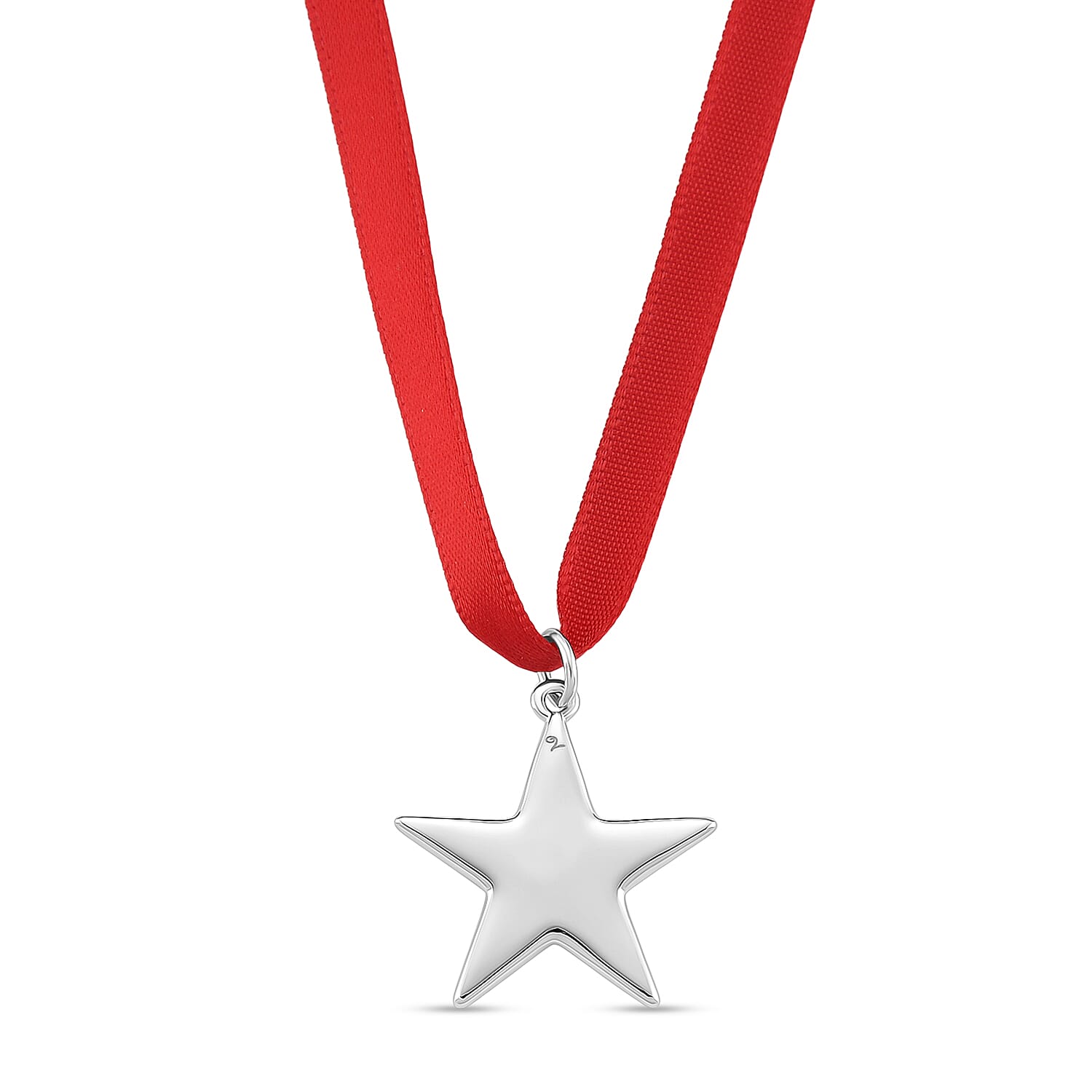 Lucy Q - Star Bauble Collection Pendant with Red Ribbon