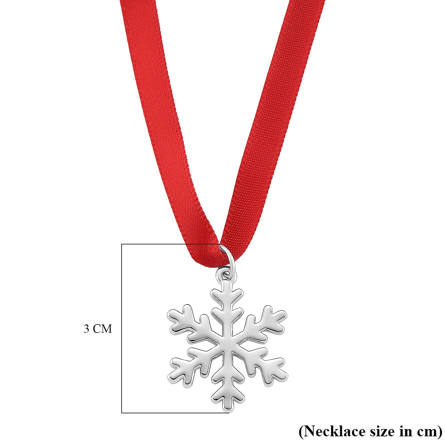 Lucy Q - Snowflake Bauble Collection Pendant with Red Ribbon