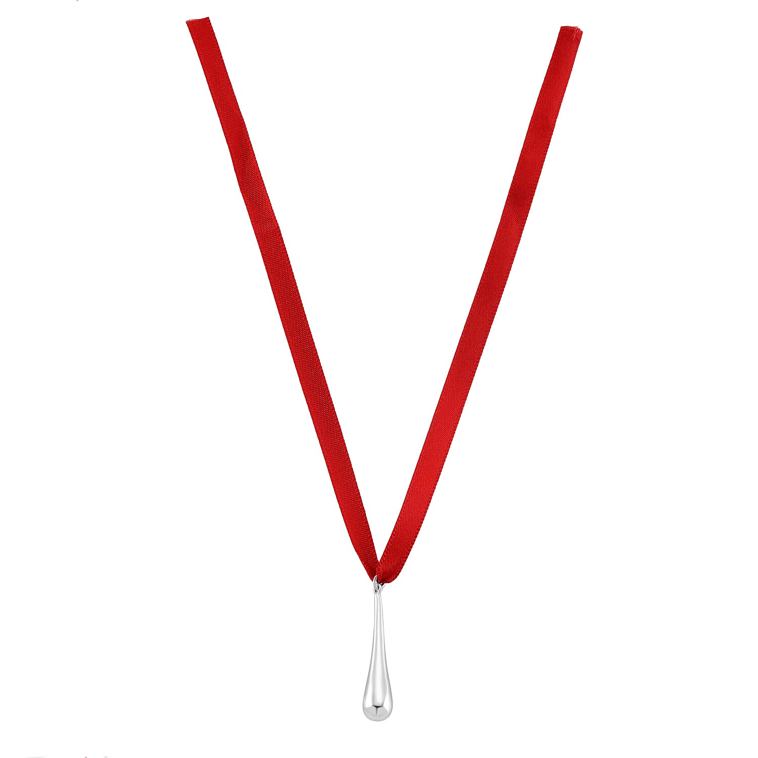 Lucy Q-Drop Bauble CollectionTeardrop Pendant with Red Ribbon