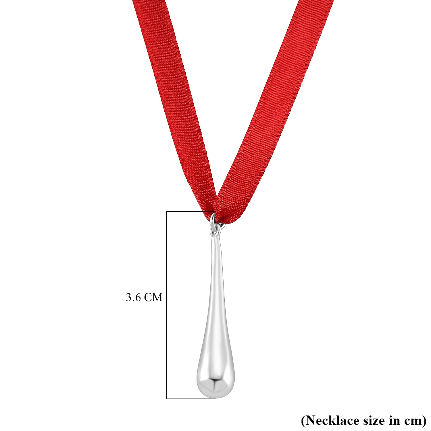 Lucy Q-Drop Bauble CollectionTeardrop Pendant with Red Ribbon