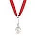 Lucy Q-Drop Bauble Collection White Shell Pearl Pendant with Red Ribbon
