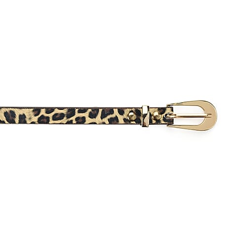 Classic Leather Suede Belt (Size L) - Leopard