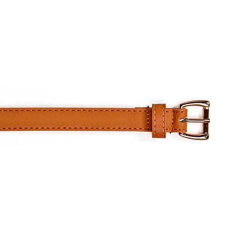 Classic Leather Suede Belt (Size XL) - Orange
