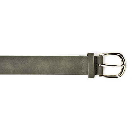 Classic Leather Suede Belt (Size M) - Khaki