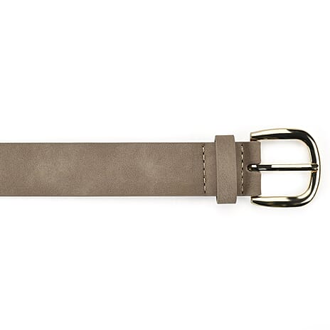 Classic Leather Suede Belt (Size M) - Beige