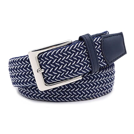 Unisex Elastic Casual Weave Belt (Size S-M) - Denim