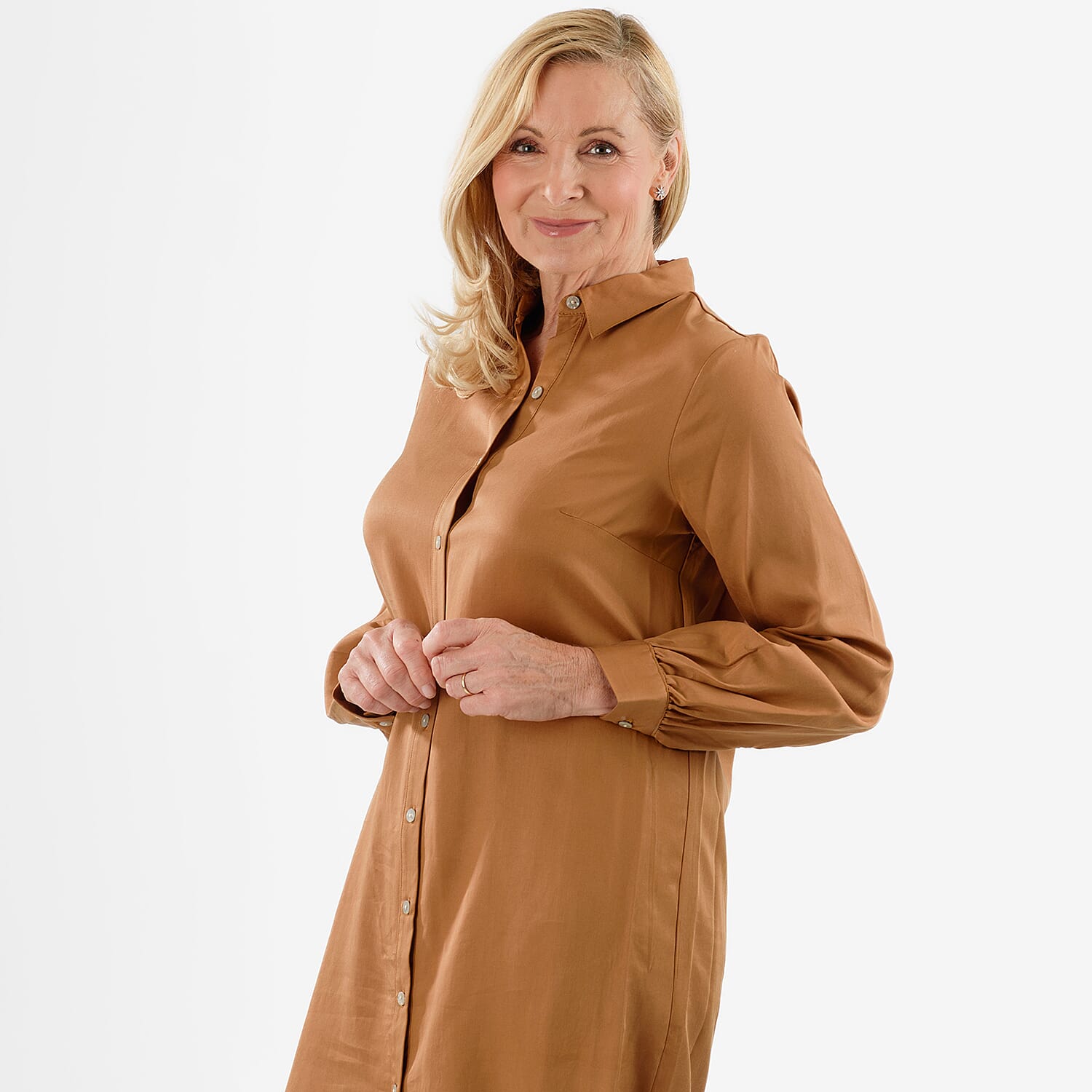 Closeout Deal: Stylish Longline Button-Down Shirt