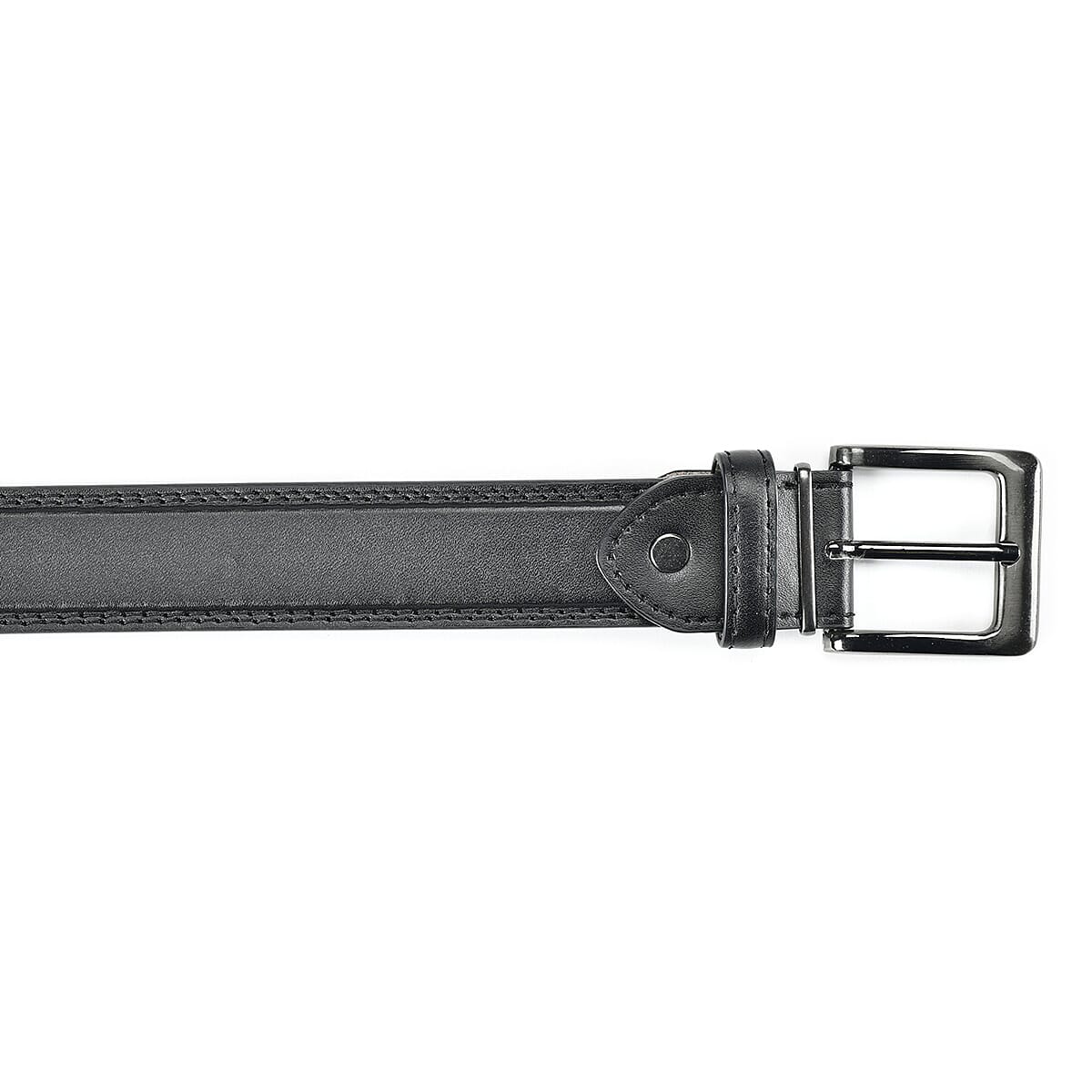 Mens Classic Leather Belt (Size XXXL) - Dark Grey