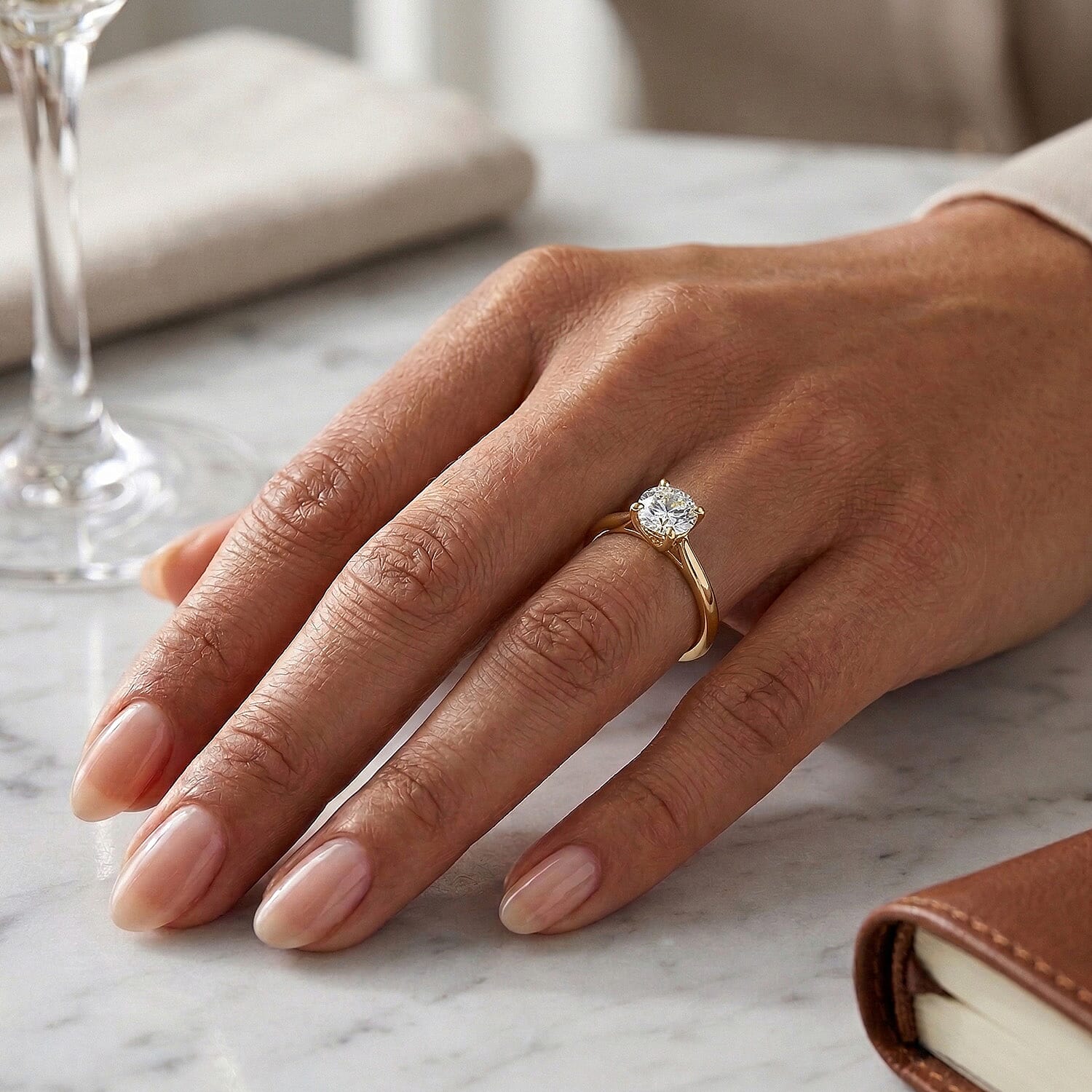 LUXURIANT 1 Ct. Lab Grown Diamond Solitaire Ring in Sterling Silver