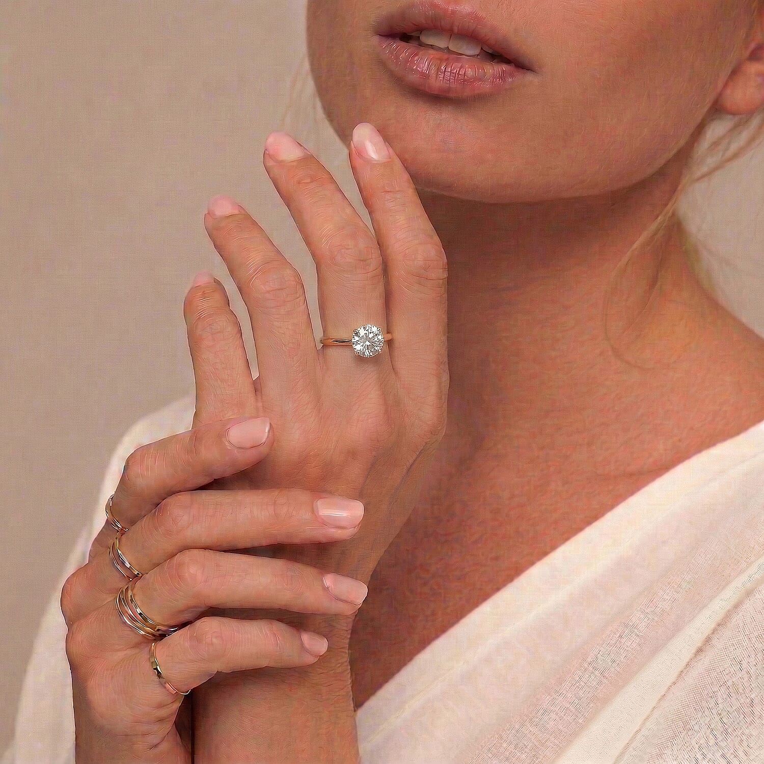 LUXURIANT 1 Ct. Lab Grown Diamond Solitaire Ring in Sterling Silver