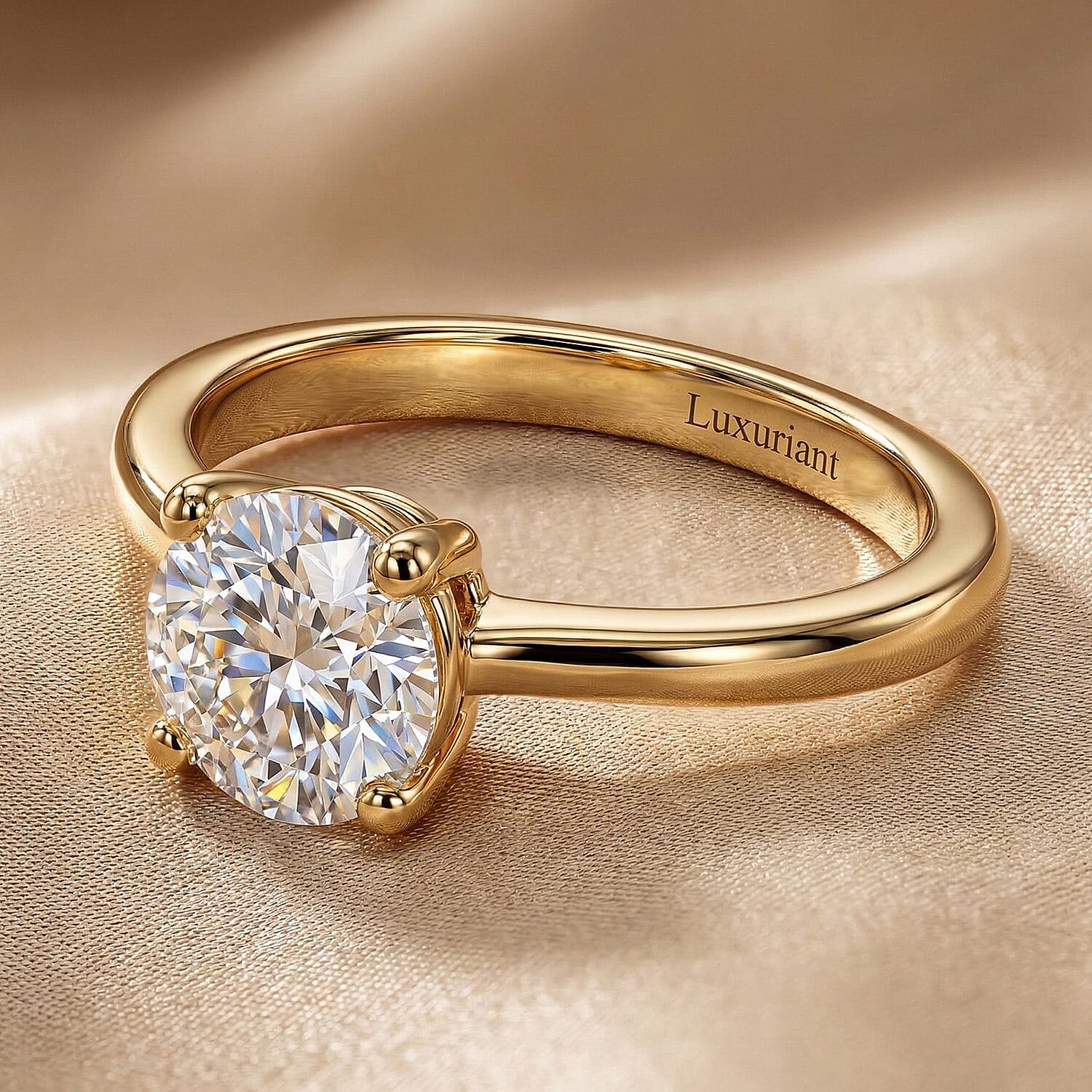 LUXURIANT 1 Ct. Lab Grown Diamond Solitaire Ring in Sterling Silver