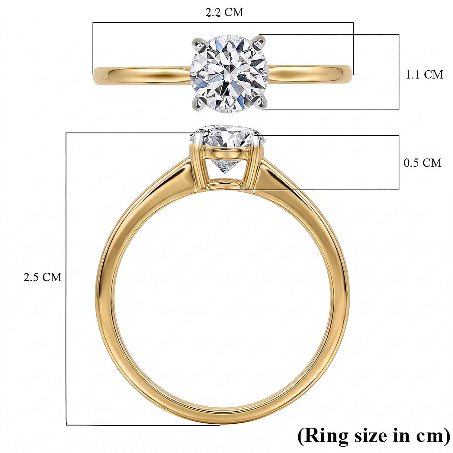 LUXURIANT 1 Ct. Lab Grown Diamond Solitaire Ring in Sterling Silver