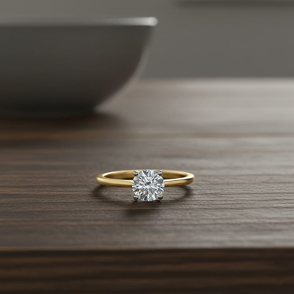 LUXURIANT 1 Ct. Lab Grown Diamond Solitaire Ring in Sterling Silver