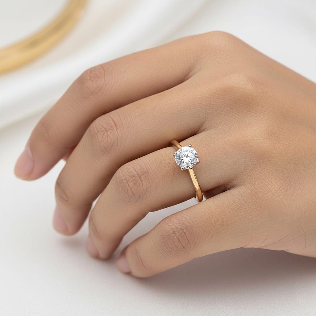 LUXURIANT 1 Ct. Lab Grown Diamond Solitaire Ring in Sterling Silver