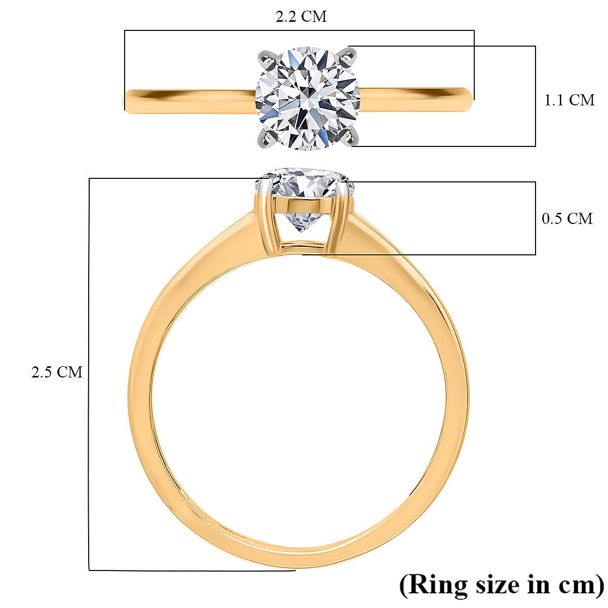 LUXURIANT 1 Ct. Lab Grown Diamond Solitaire Ring in Sterling Silver
