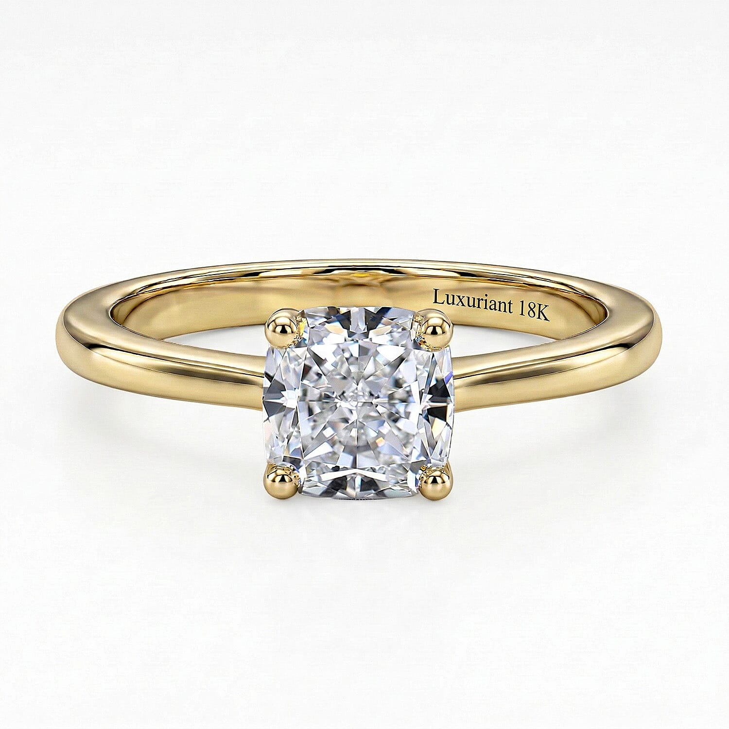 LUXURIANT 1 Ct. Lab Grown Diamond Solitaire Ring in Sterling Silver