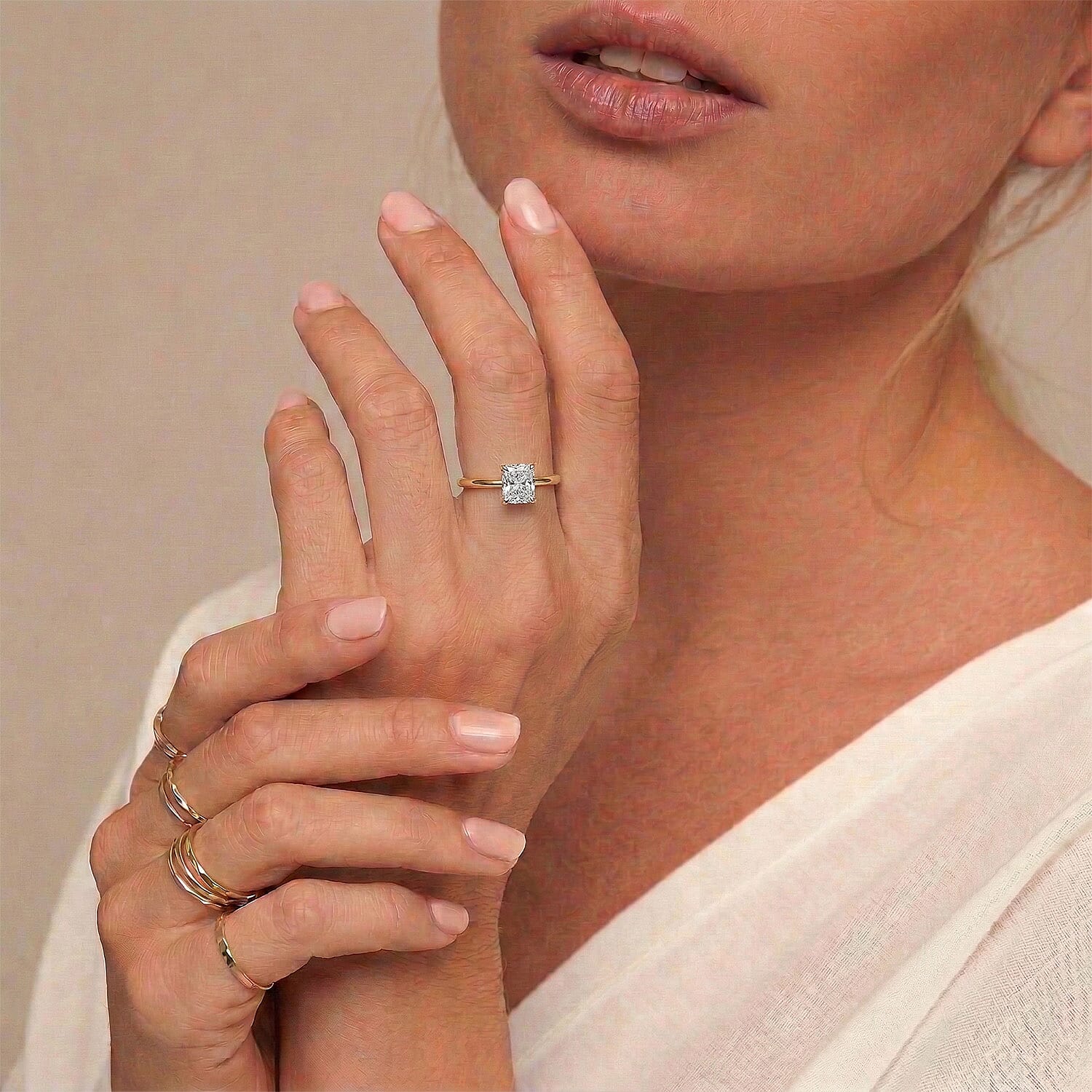 LUXURIANT 1 Ct. Lab Grown Diamond Solitaire Ring in Sterling Silver