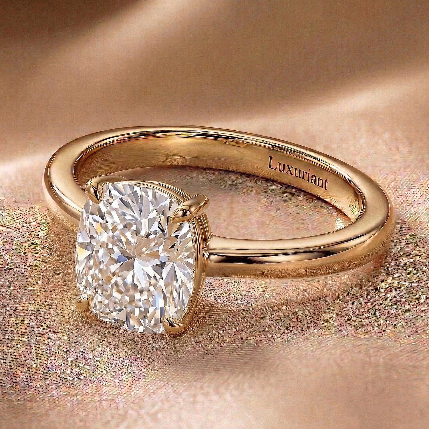 LUXURIANT 1 Ct. Lab Grown Diamond Solitaire Ring in Sterling Silver