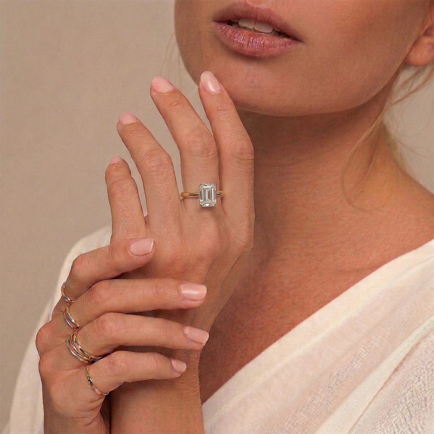 LUXURIANT 1 Ct. Lab Grown Diamond Solitaire Ring in Sterling Silver