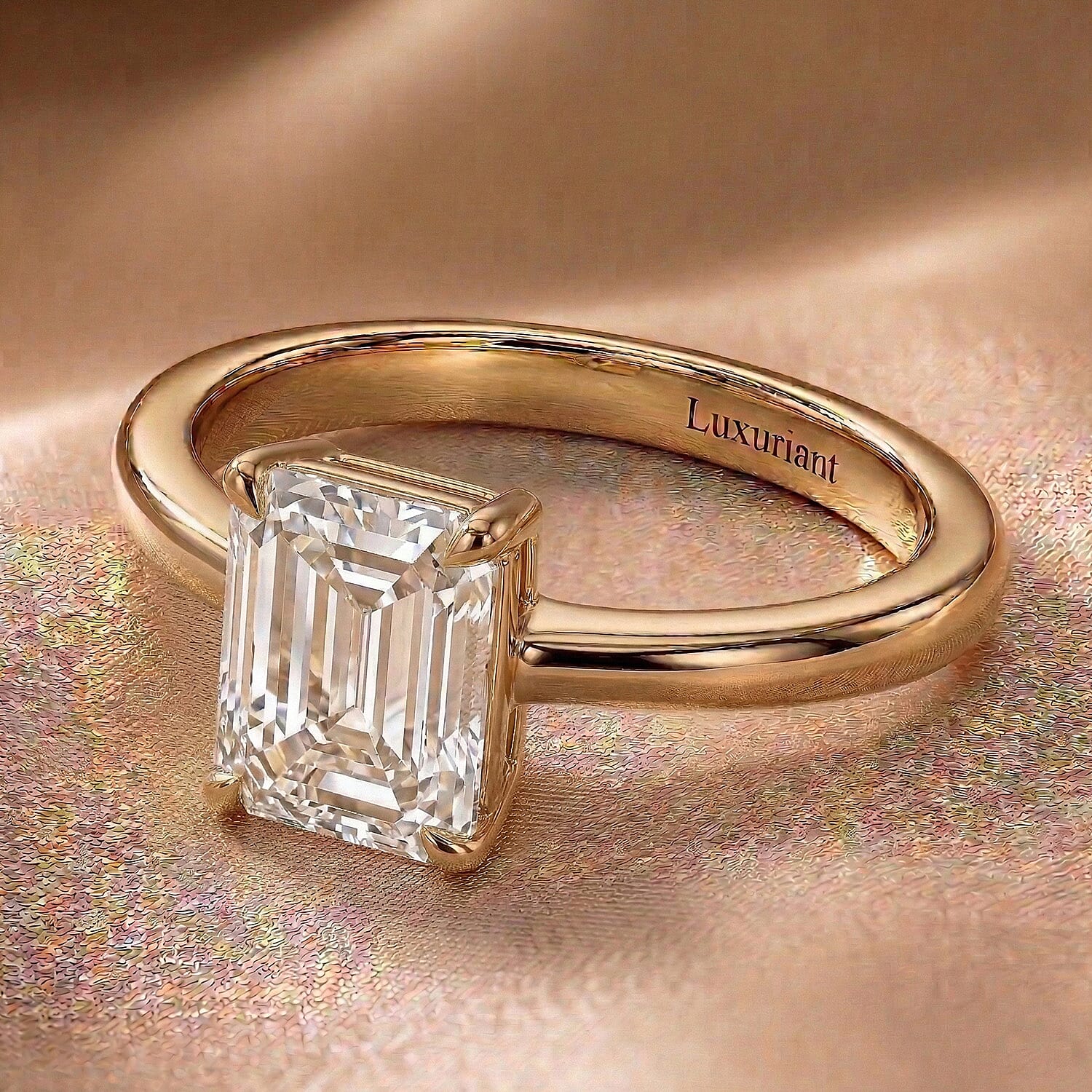 LUXURIANT 1 Ct. Lab Grown Diamond Solitaire Ring in Sterling Silver