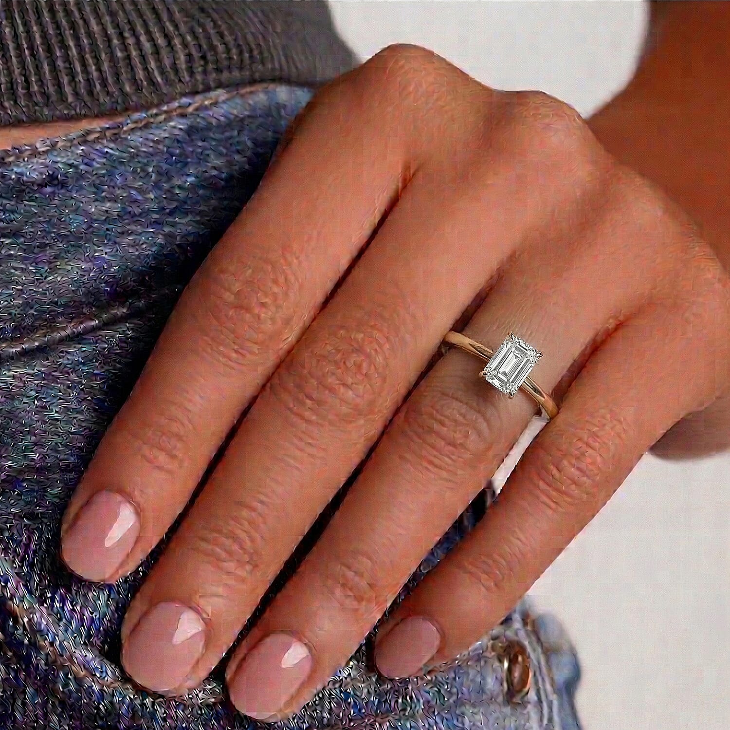 LUXURIANT 1 Ct. Lab Grown Diamond Solitaire Ring in Sterling Silver