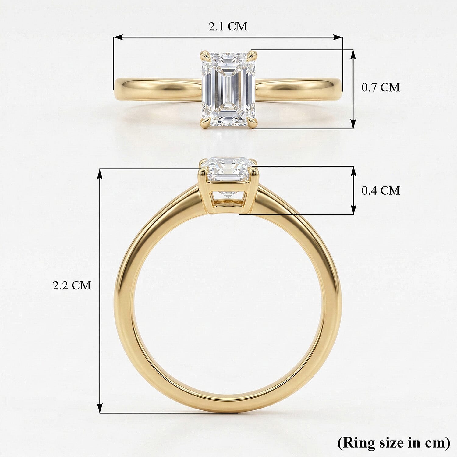 LUXURIANT 1 Ct. Lab Grown Diamond Solitaire Ring in Sterling Silver