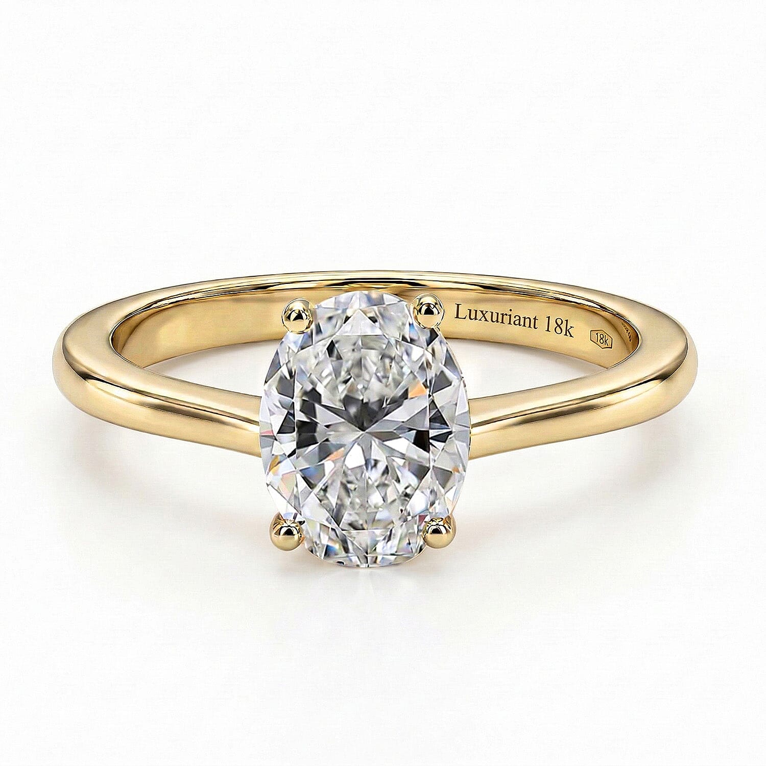 LUXURIANT 1 Ct. Lab Grown Diamond Solitaire Ring in Sterling Silver