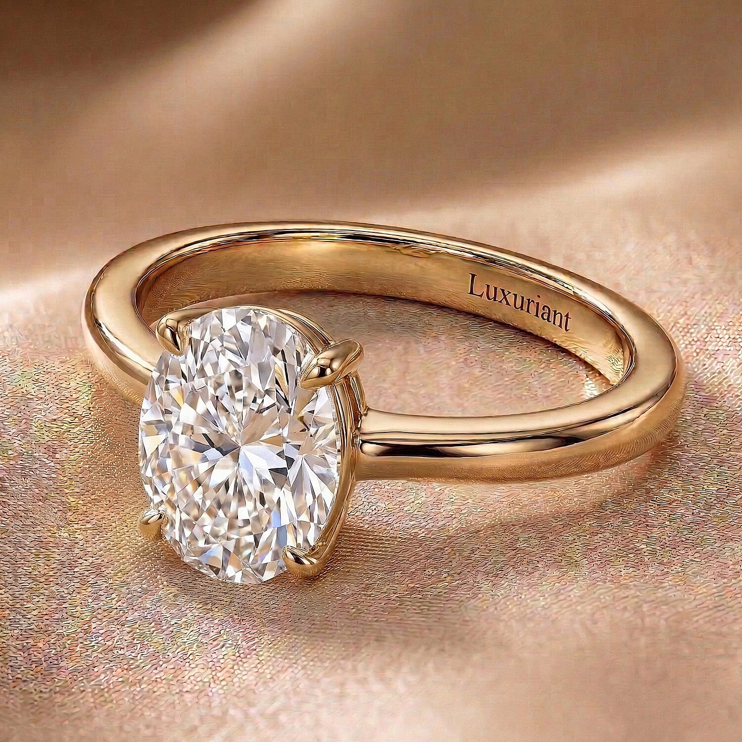 LUXURIANT 1 Ct. Lab Grown Diamond Solitaire Ring in Sterling Silver