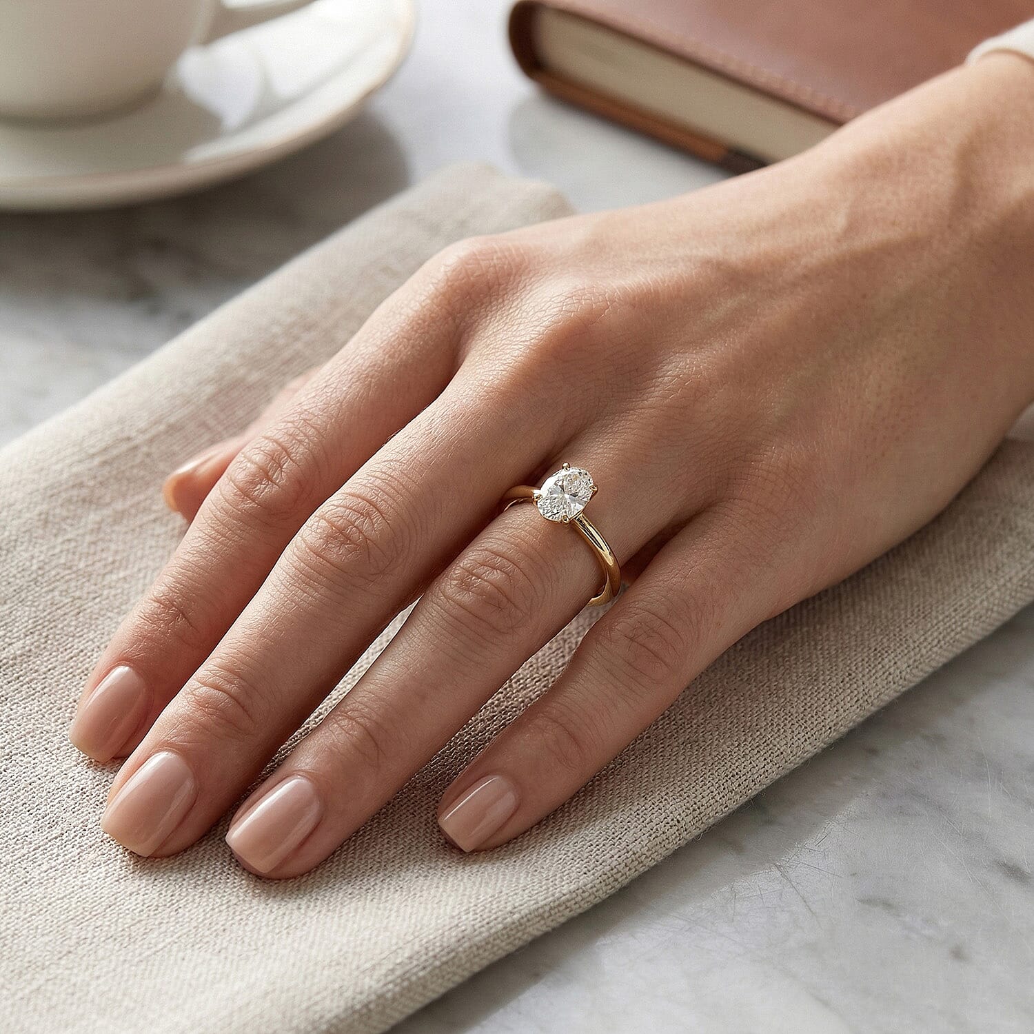 LUXURIANT 1 Ct. Lab Grown Diamond Solitaire Ring in Sterling Silver