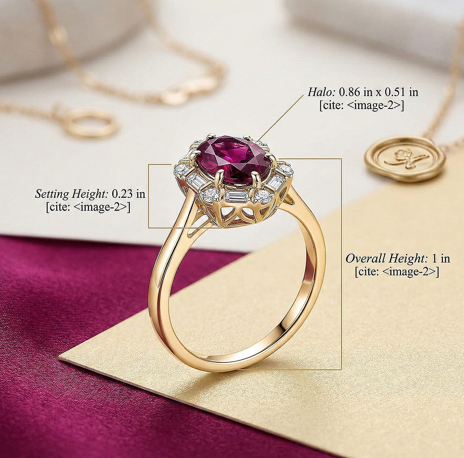 Luxuriant 10K Yellow Gold AAA Radiant Ember Garnet, Lab Grown Diamond GH, SI Main Stone With Side Stone Ring, Gold Wt.2.83 Gms  1.653  Ct.