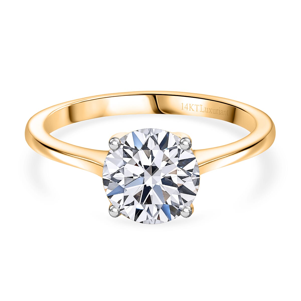 Luxuriant 14K Yellow Gold SGL Certified Lab Grown Diamond (VS-EF) Solitaire Ring 2.00 Ct.