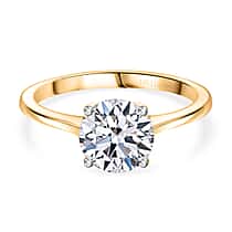 LUXURIANT 2 Ct. Lab Grown Diamond Round-Cut Solitaire Ring in 14K Yellow Gold SGL Certified (VS-EF)