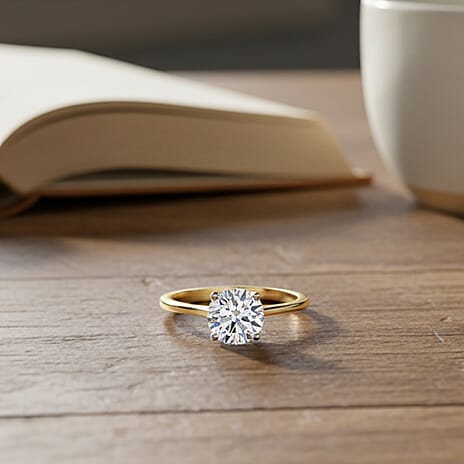 Luxuriant 14K Yellow Gold SGL Certified Lab Grown Diamond (VS-EF) Solitaire Ring 2.00 Ct.