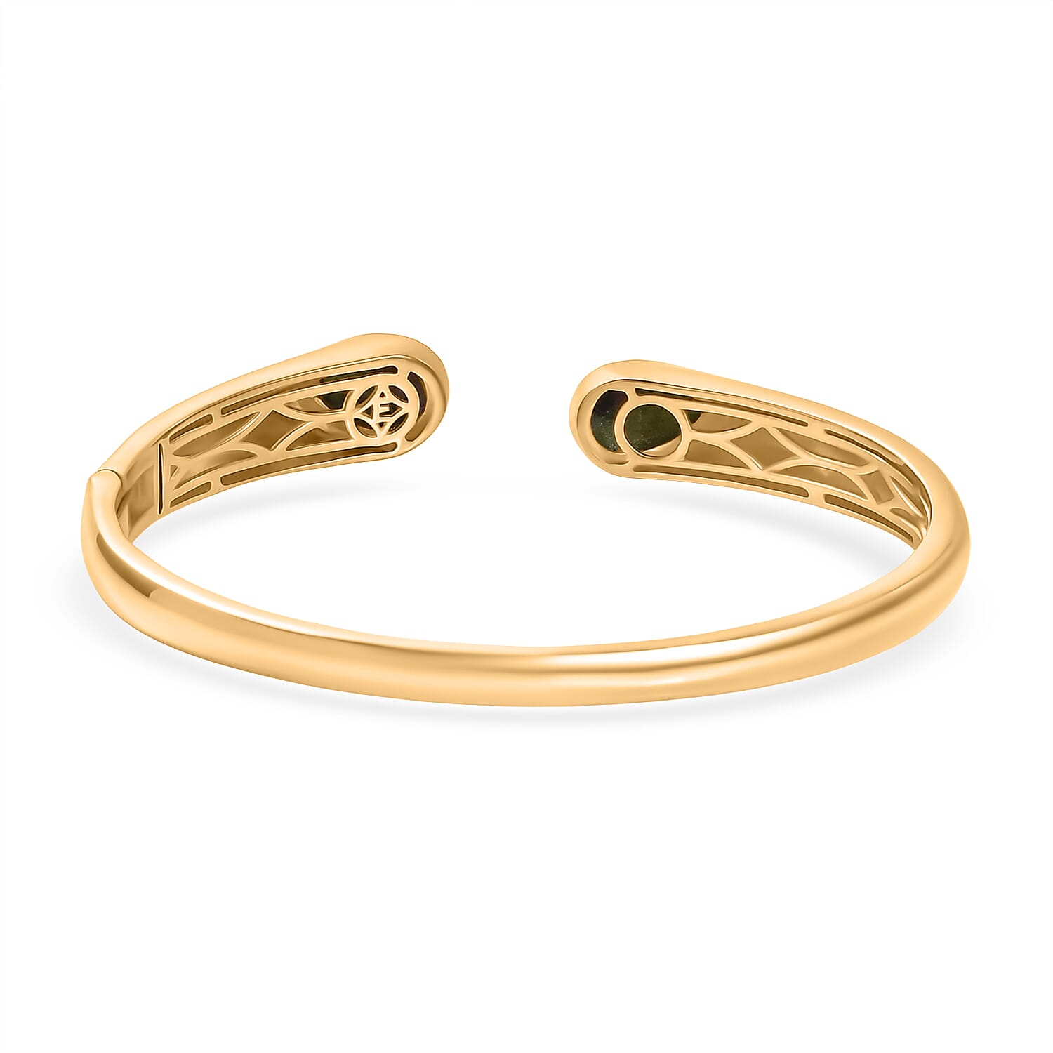 EverTrue Natural Ruby Zoisite Full Bangle (Size 7.5) in Yellow Gold Plated 8.65 Ct.