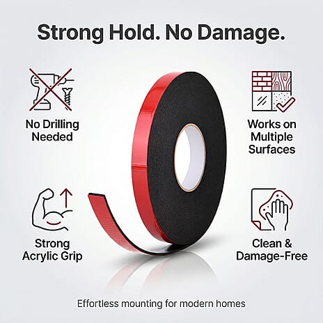 Gauder Double-Sided Acrylic Mounting Tape (10m x Pack of 2) - Red