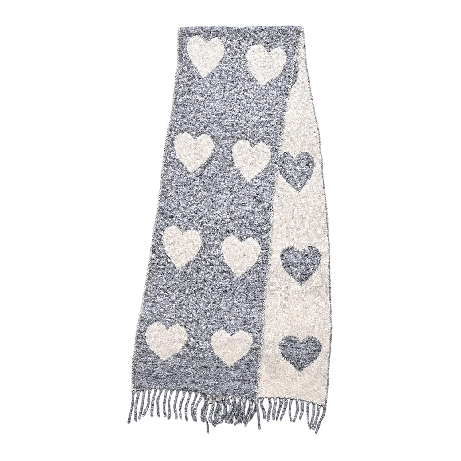 Styled By Acrylic Patterned Scarf (Size - One Size) - Grey - White