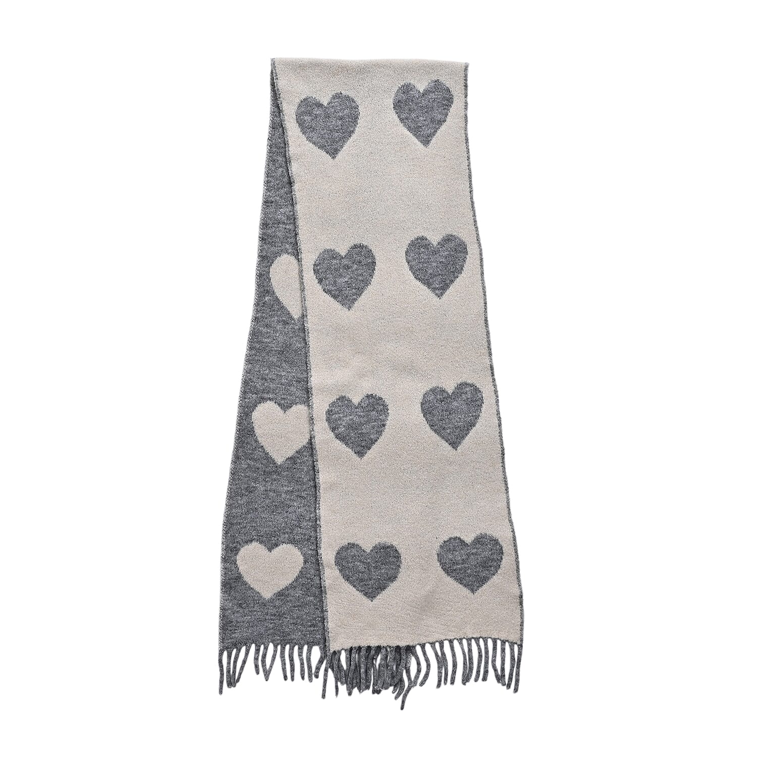 Styled By Acrylic Patterned Scarf (Size - One Size) - Grey - White