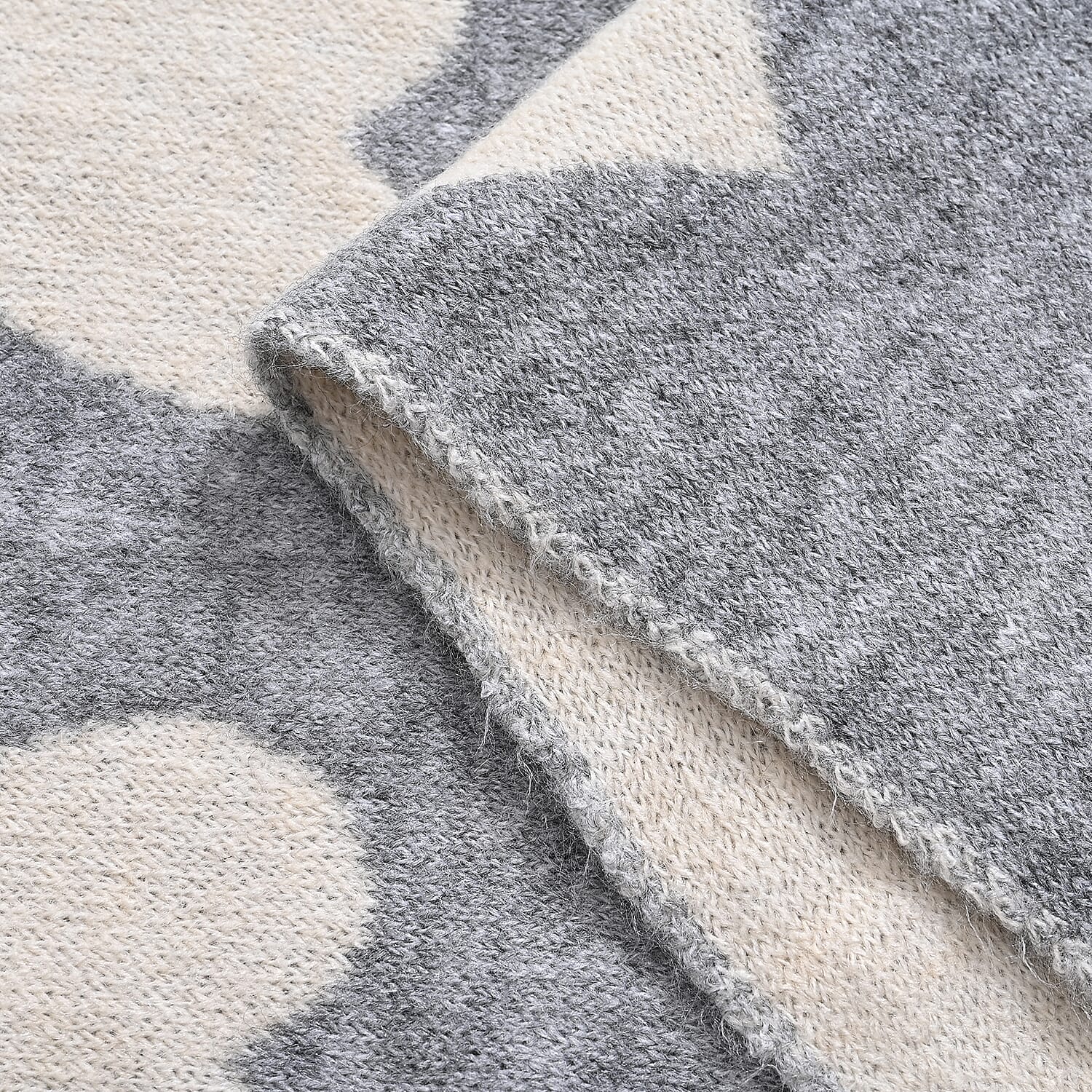 Styled By Acrylic Patterned Scarf (Size - One Size) - Grey - White