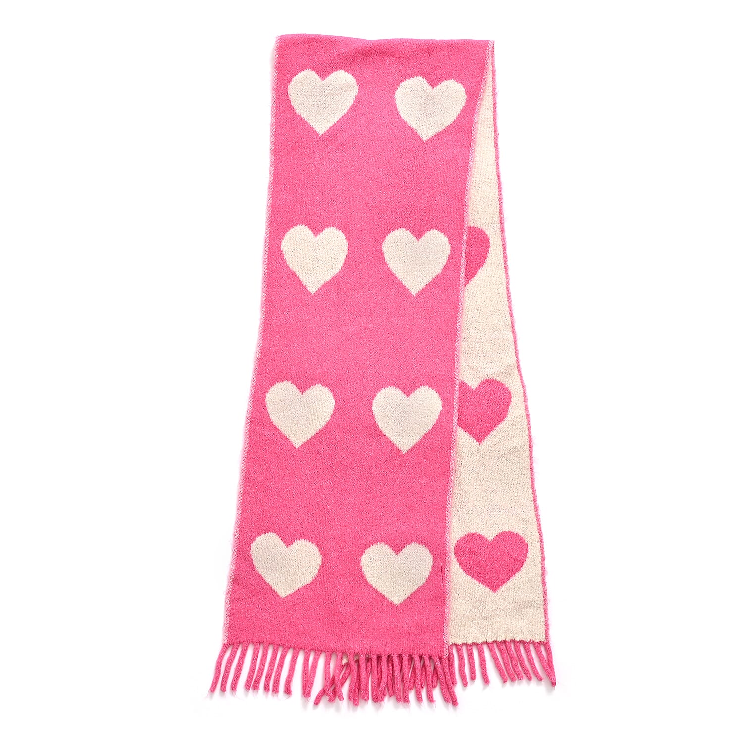 Styled By Acrylic Patterned Scarf (Size - One Size) - Red - White