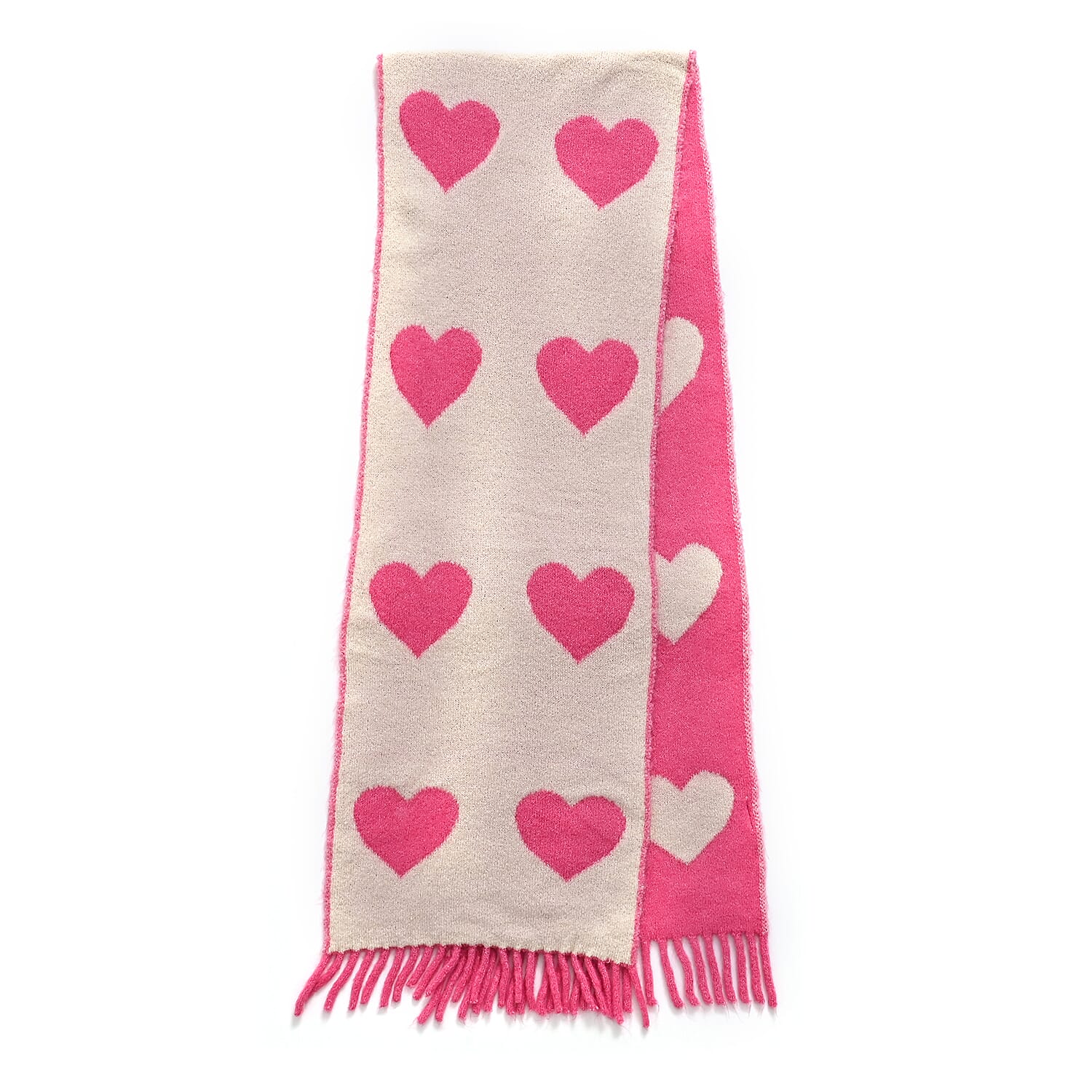 Styled By Acrylic Patterned Scarf (Size - One Size) - Red - White