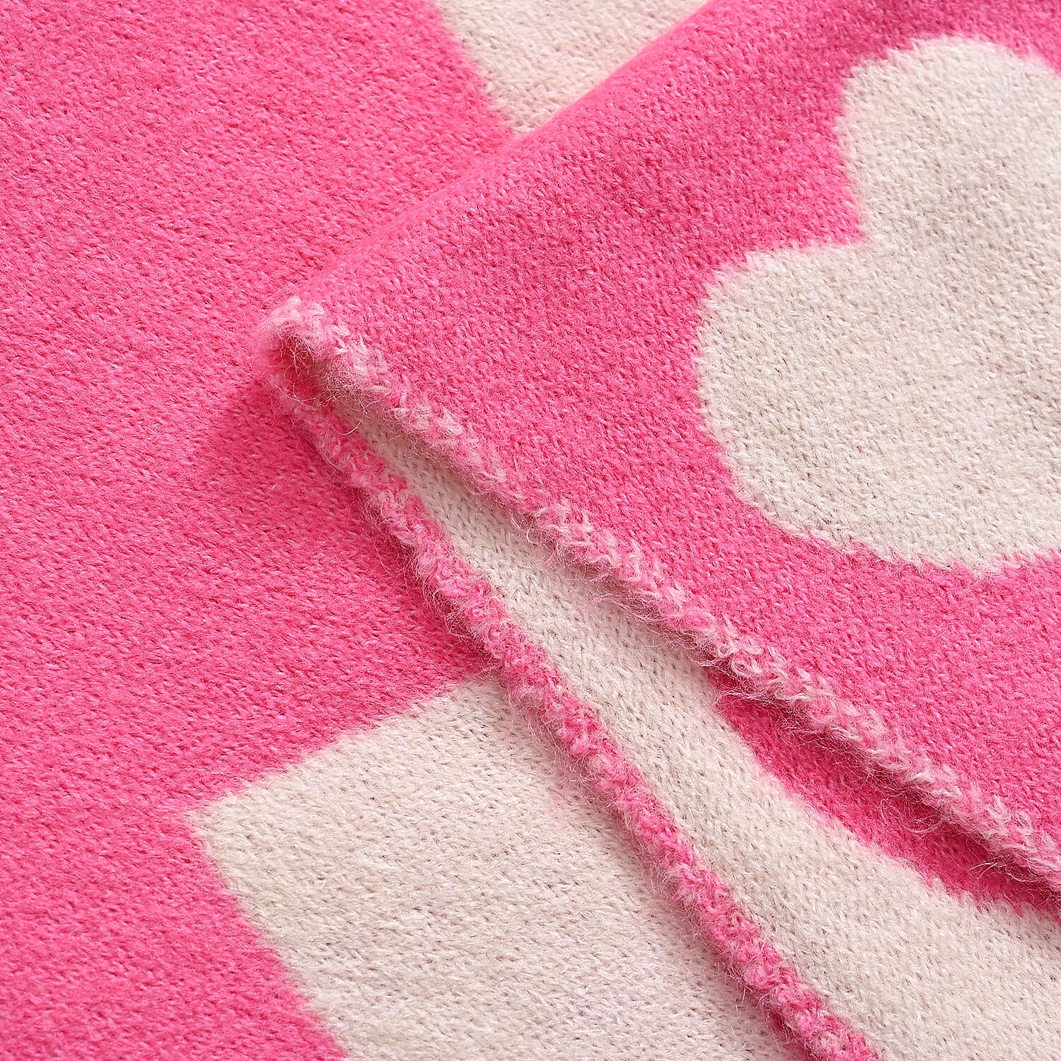 Styled By Acrylic Patterned Scarf (Size - One Size) - Red - White