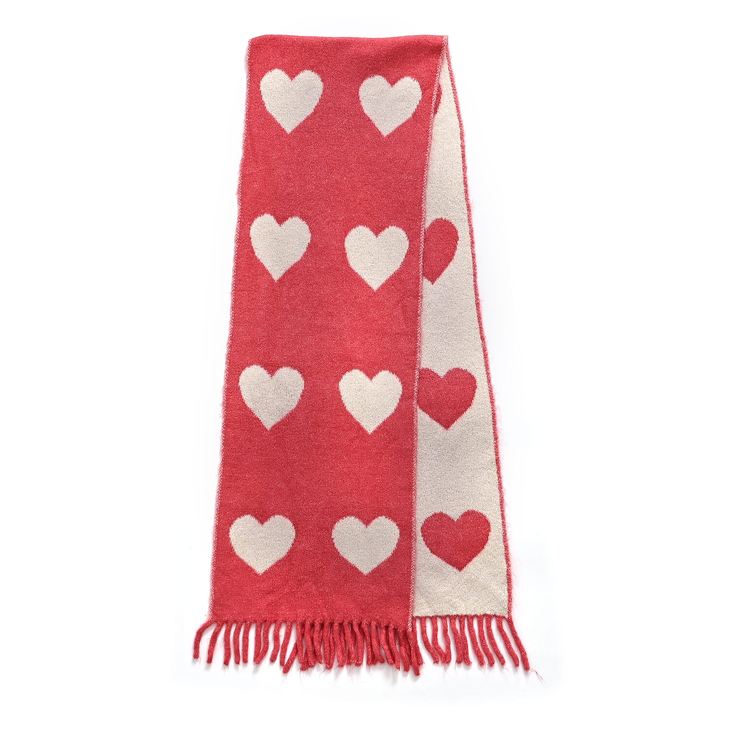 Styled By Acrylic Patterned Scarf (Size - One Size) - Pink - White