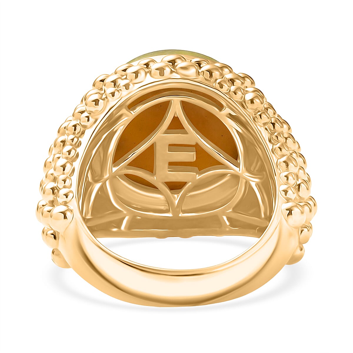 EverTrue Connemara Marble Dome Ring in Yellow Gold Tone 10.20 Ct.