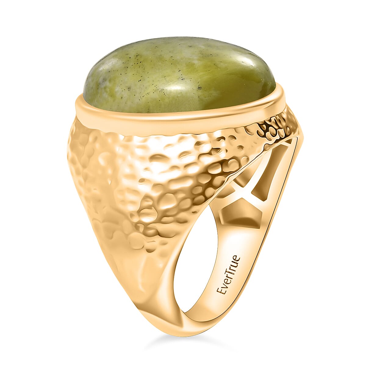 EverTrue Connemara Marble Solitaire Ring in Yellow Gold Tone 12.48 Ct.