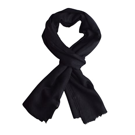 Valissiere 100% Cashmere Wool Scarf (Size 195 X 70 Cm) - Black