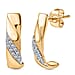 LUXURIANT Lab Grown Diamond J Hoop Half Hoop Earring in 18K Vermeil Yellow Gold Plated Sterling Silver  0.26  Ct.