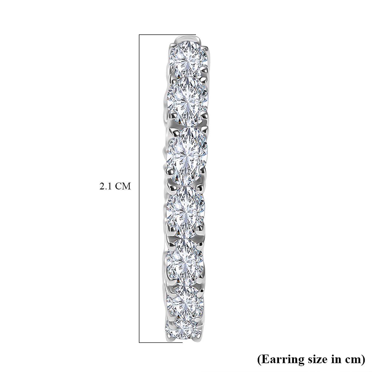 Luxuriant Lab Grown Diamond (VS-E-F) Full Hoop Earring in Rhodium Overlay Sterling Silver 2.41 Ct.