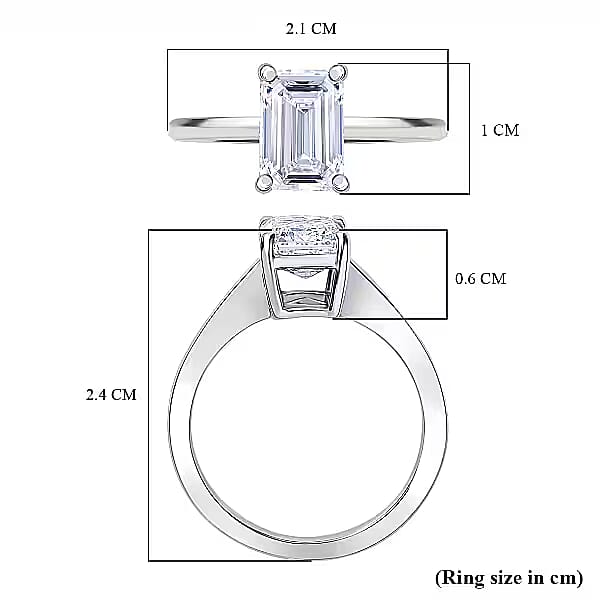 LUXURIANT 2 Carat Lab Grown Diamond Solitaire Ring in 950 Platinum